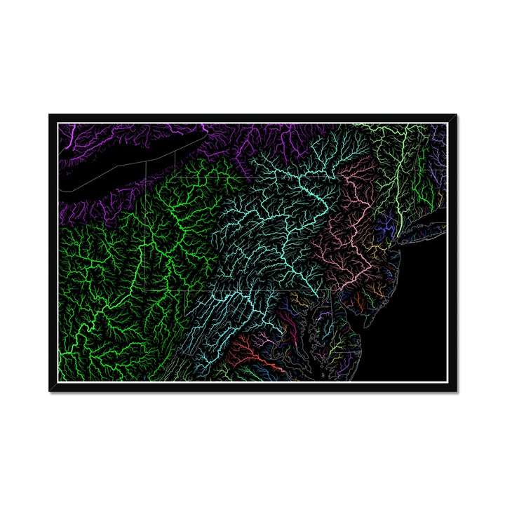 Carte personnalisée du bassin fluvial de Pennsylvanie Impression encadrée