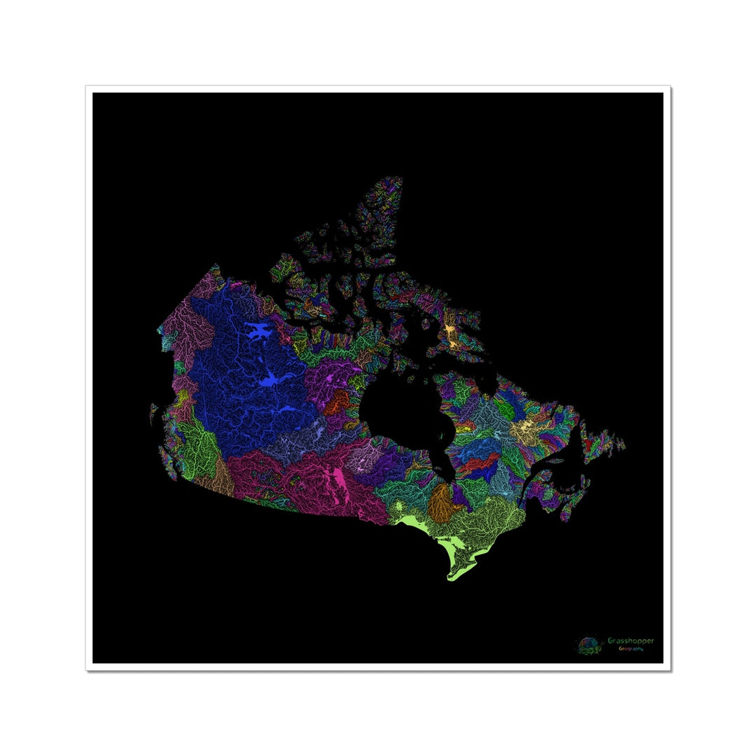 CUSTOM Canada river basin map Wall Art Poster