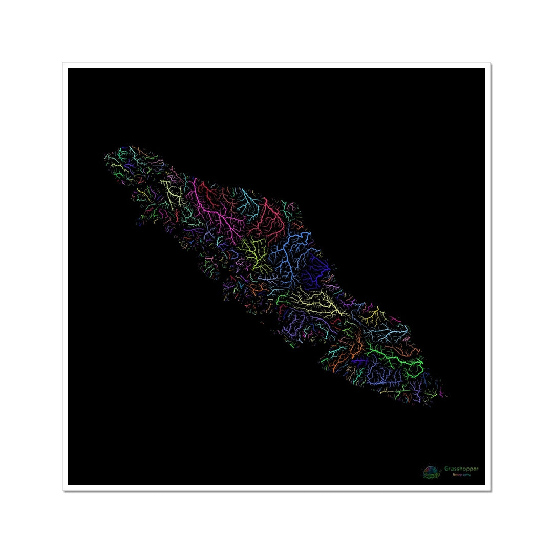 CUSTOM Vancouver Island river basin map Wall Art Poster