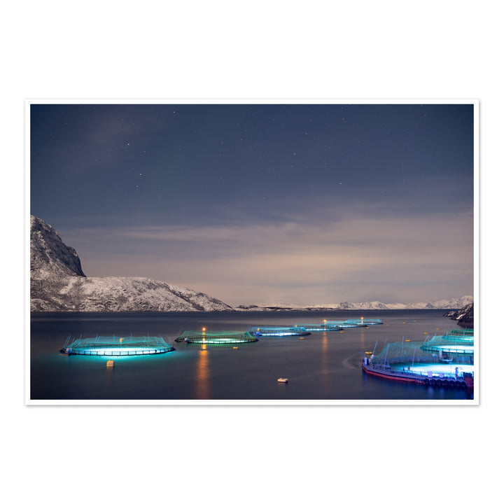 Fish pens under a full moon - Hahnemühle Photo Rag Print