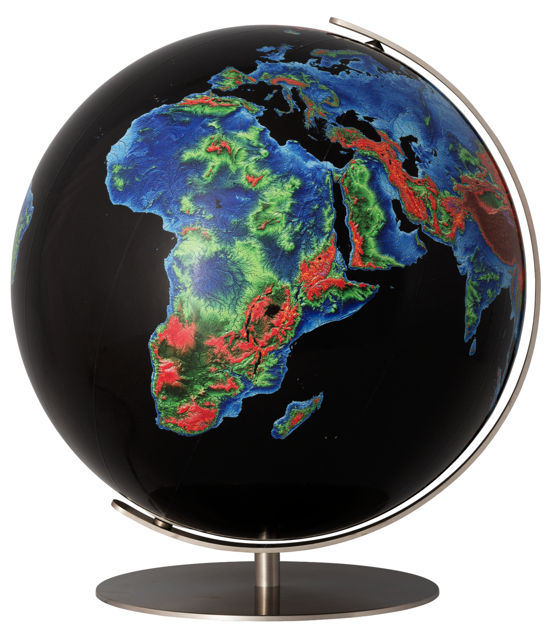 Elevation globe in black