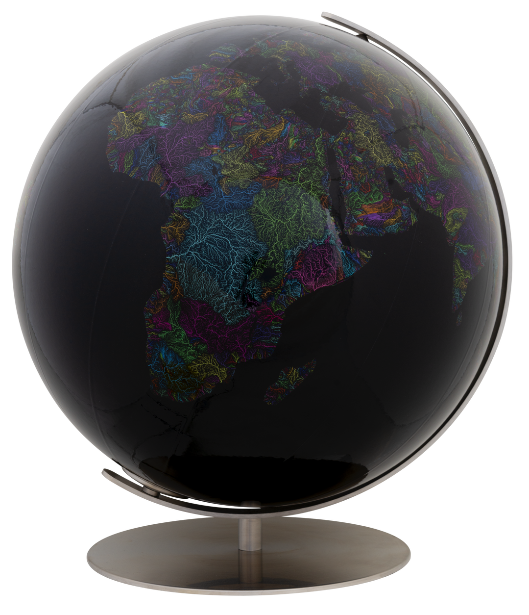 Globe de bassin fluvial en noir