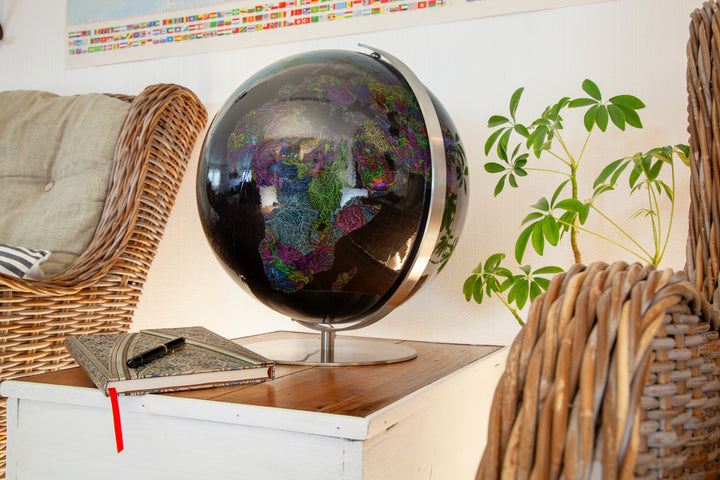 River basin globe in black