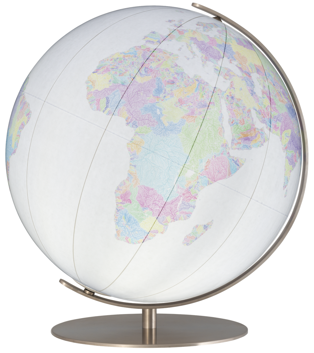 Globe de bassin fluvial en blanc