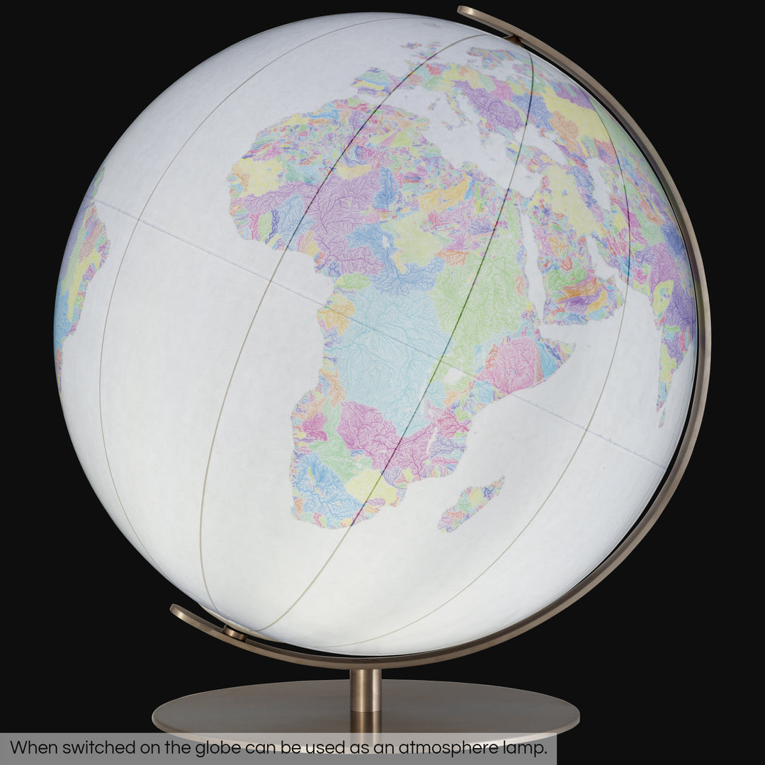 River basin globe in white