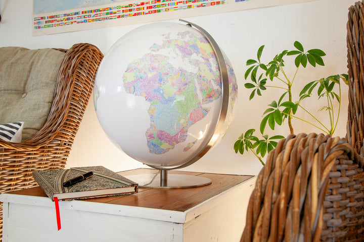 River basin globe in white