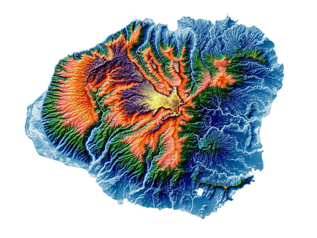 Carte d'élévation personnalisée de Kauai - Panneau acrylique