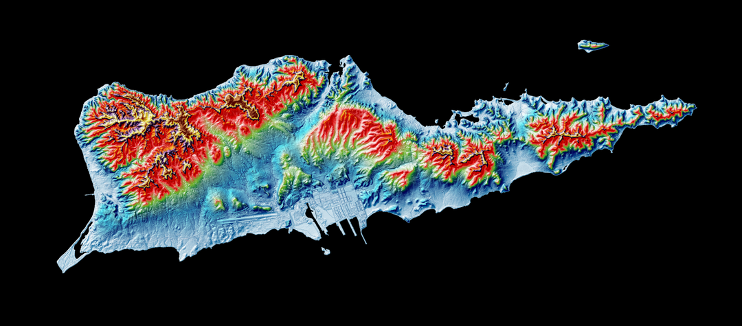 CUSTOM Elevation map of St. Croix