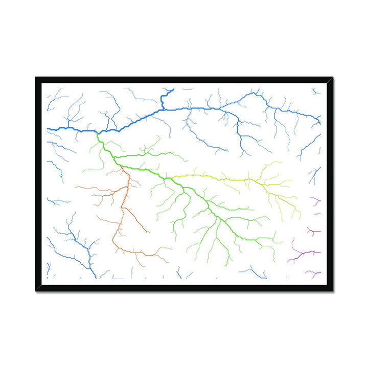 Carte personnalisée du bassin de la rivière Roaring Fork Impression encadrée