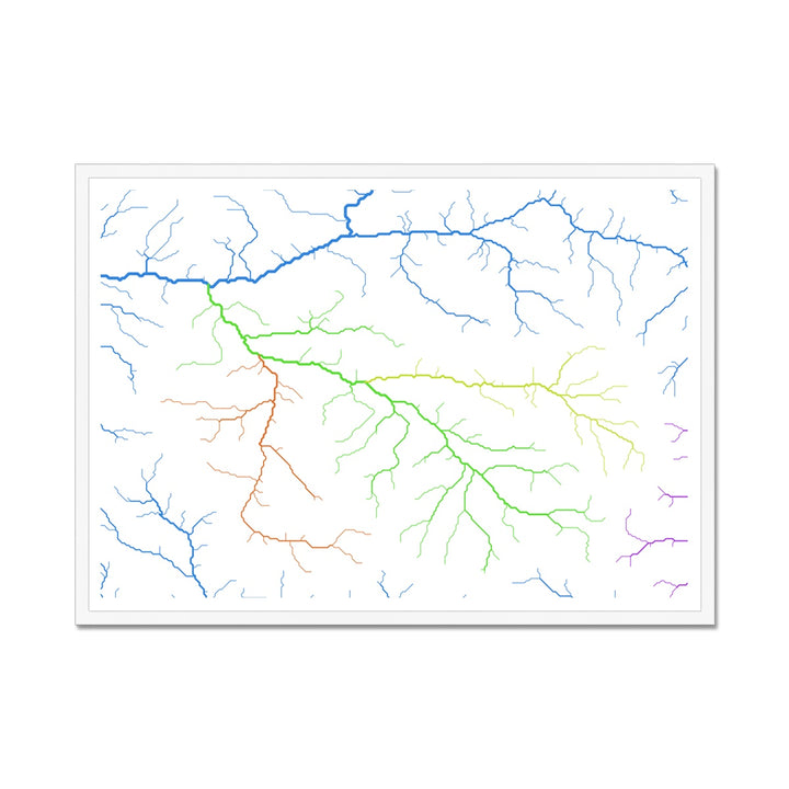 Carte personnalisée du bassin de la rivière Roaring Fork Impression encadrée